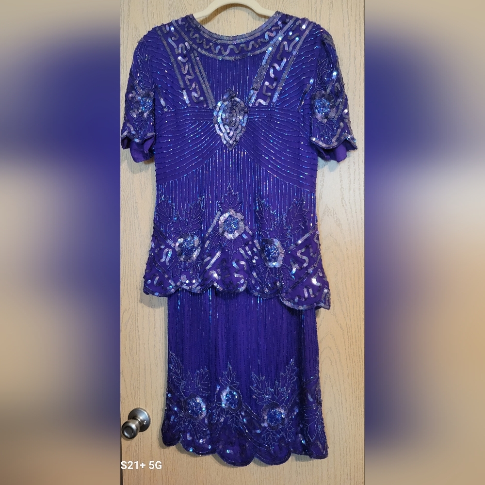 KAZAR OF NEW YORK Two Piece Beaded Dress